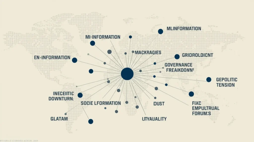 Interconnections between inequality and social polarization and major global risks