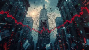 Stock market crash showing investor fear and panic as global stock prices fall