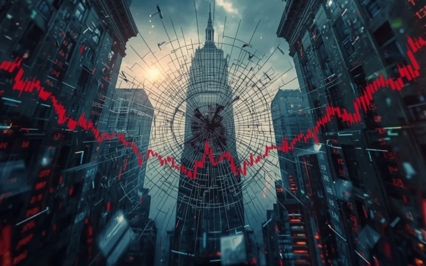 Stock market crash showing investor fear and panic as global stock prices fall