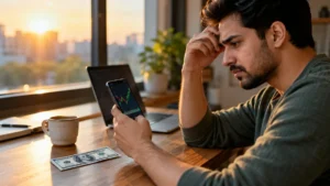 Best trading platforms for beginners shown on a smartphone with $100 ready to invest