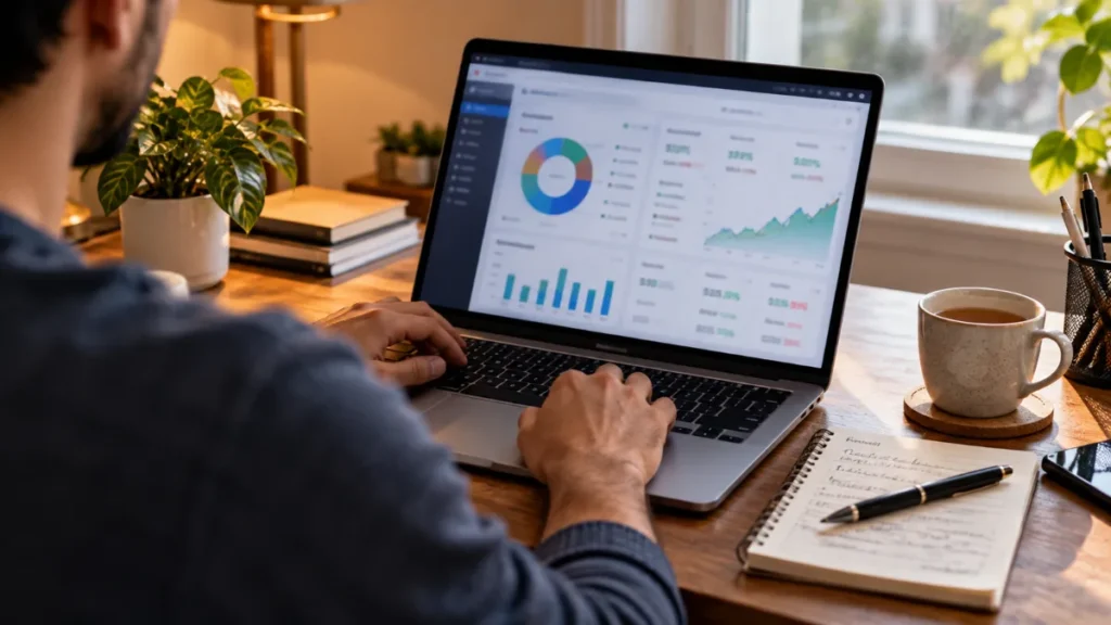 Stocks and shares ISA screen representing commission-free trading UK for beginners
